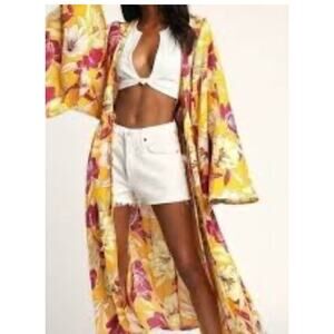 Bog Collective Duster/maxi Dress Print Size M/L